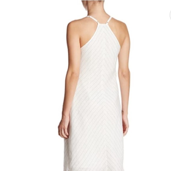 ATM Anthony Thomas Melillo Linen V Neck Sleeveless Stripe Midi Dress - Picture 3 of 11